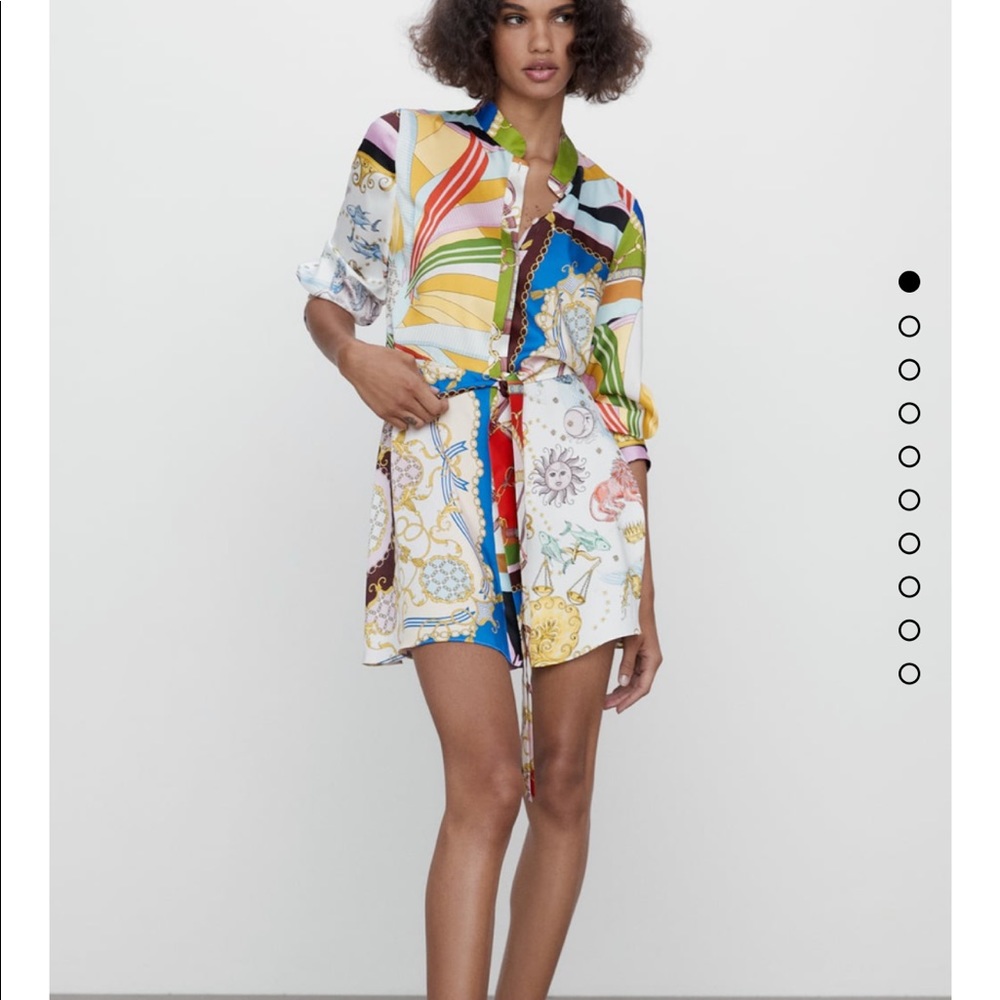 Zara print shirt dress